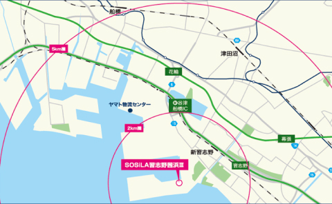 都心、羽田・成田空港、東京湾など「陸・海・空」へアクセスに優れた利便性の高い物流拠点